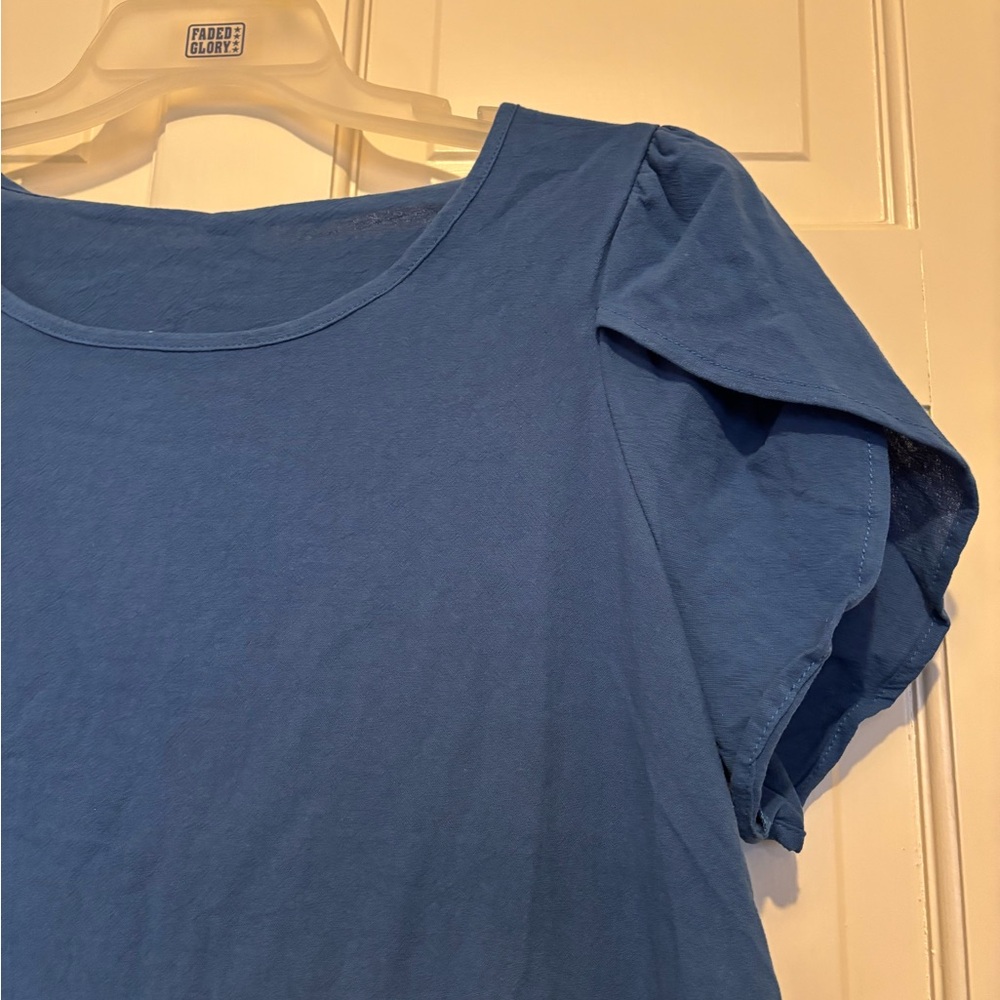 Women’s blue short sleeve ruffle dress size xl casual event party - Picture 7 of 10